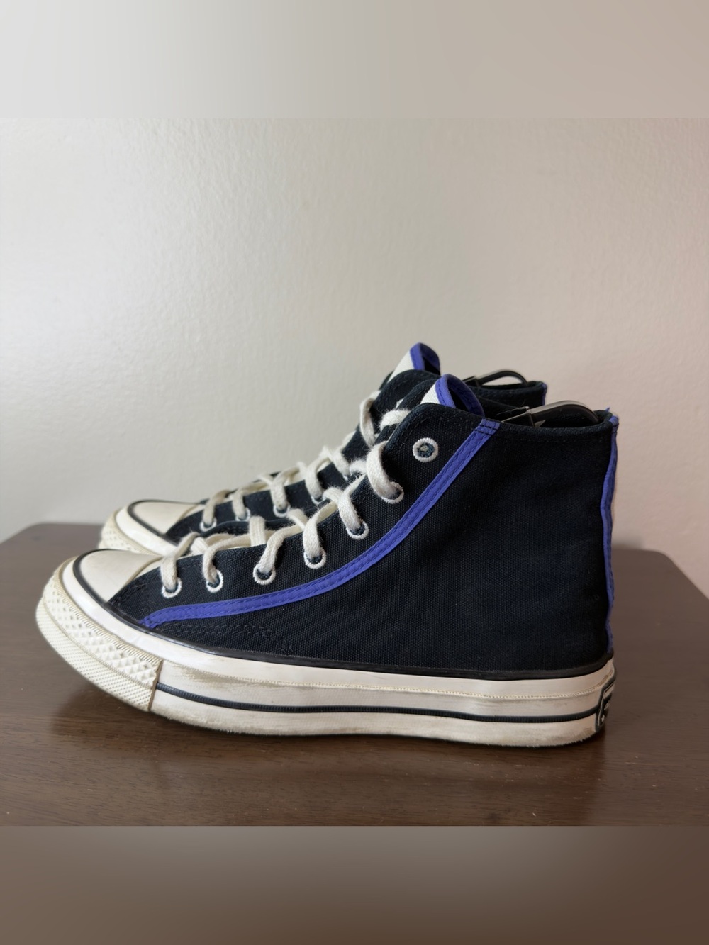 Converse Chuck Taylor 70 Black Blue Flame Sneakers 7 Womens